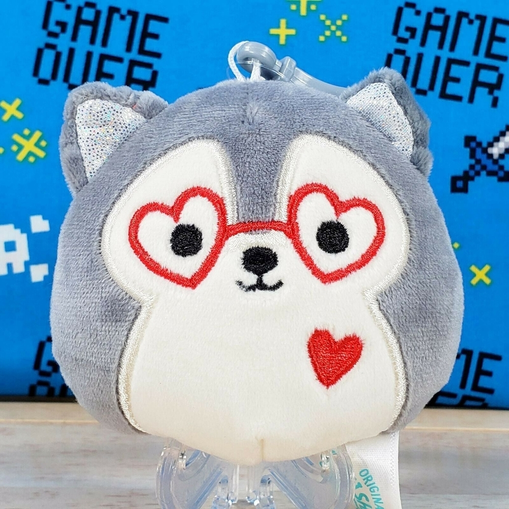 Squishmallow Ryan the Valentine's Day Husky 3.5" Clip UltraSoft Stuffed Plush